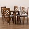 Baxton Studio Mya Grey Upholstered and Walnut Wood 5-Piece Dining Set 172-9875-10895 - alternate 4